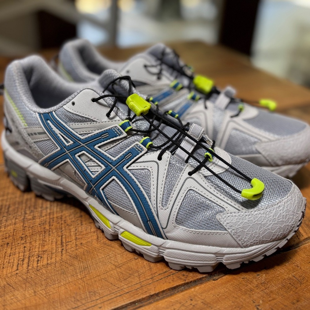 NEW ASICS Mens Gel-Kahana 8 Silver Blue Outdoor Running Athletic Shoes 10